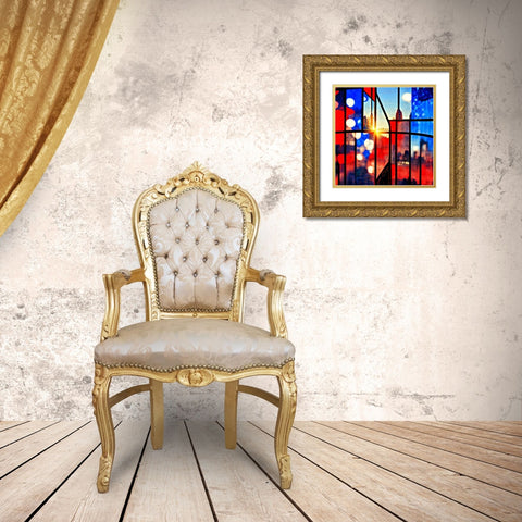 E007 New York Gold Ornate Wood Framed Art Print with Double Matting by Heere, Ray