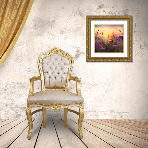 H003 Flowering Fields Gold Ornate Wood Framed Art Print with Double Matting by Heere, Ray