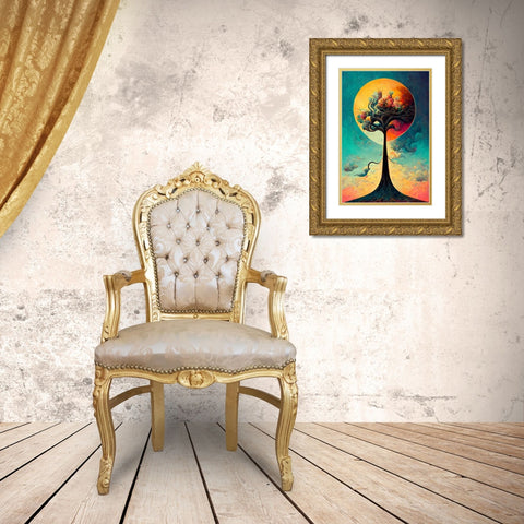 A087 Tree Of Life Gold Ornate Wood Framed Art Print with Double Matting by Heere, Ray