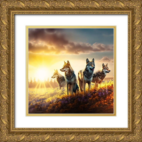 North American Wildlife 48 Gold Ornate Wood Framed Art Print with Double Matting by Heere, Ray