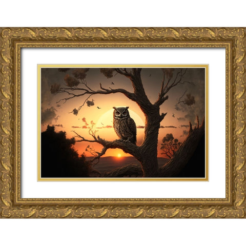 Woodland Animals 11 Gold Ornate Wood Framed Art Print with Double Matting by Heere, Ray