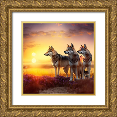 North American Wildlife 52 Gold Ornate Wood Framed Art Print with Double Matting by Heere, Ray