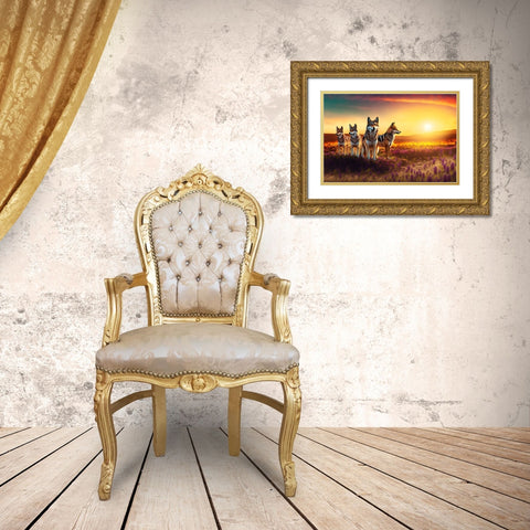 North American Wildlife 57 Gold Ornate Wood Framed Art Print with Double Matting by Heere, Ray