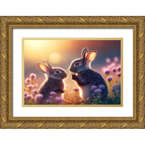 Woodland Animals 13 Gold Ornate Wood Framed Art Print with Double Matting by Heere, Ray