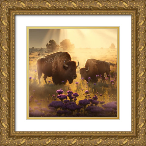 North American Wildlife 66 Gold Ornate Wood Framed Art Print with Double Matting by Heere, Ray
