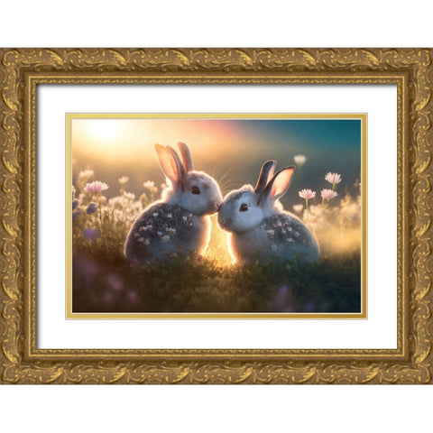 Woodland Animals 23 Gold Ornate Wood Framed Art Print with Double Matting by Heere, Ray
