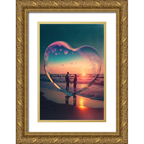 Love Is In The Air 2 Gold Ornate Wood Framed Art Print with Double Matting by Heere, Ray