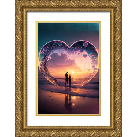 Love Is In The Air 3 Gold Ornate Wood Framed Art Print with Double Matting by Heere, Ray