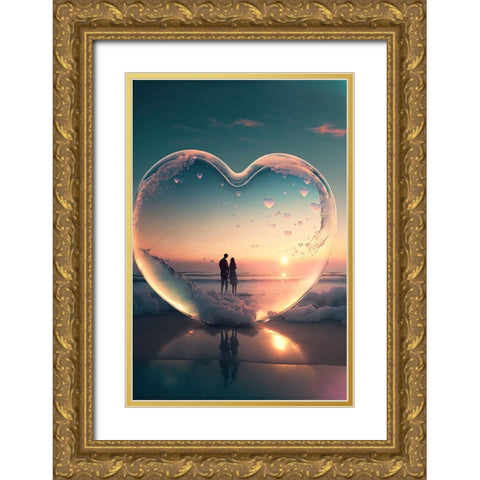 Love Is In The Air 6 Gold Ornate Wood Framed Art Print with Double Matting by Heere, Ray