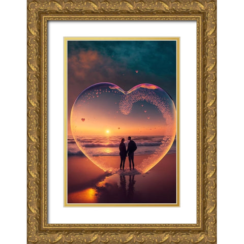 Love Is In The Air 7 Gold Ornate Wood Framed Art Print with Double Matting by Heere, Ray