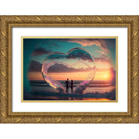 Love Is In The Air 10 Gold Ornate Wood Framed Art Print with Double Matting by Heere, Ray