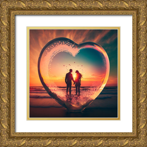 Love Is In The Air 14 Gold Ornate Wood Framed Art Print with Double Matting by Heere, Ray