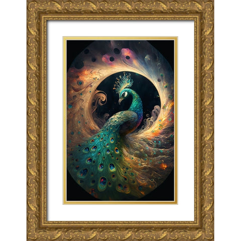 Proud Peacocks 11 Gold Ornate Wood Framed Art Print with Double Matting by Heere, Ray
