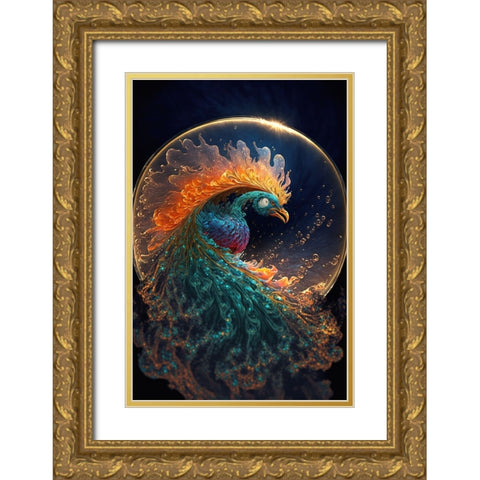 Proud Peacocks 12 Gold Ornate Wood Framed Art Print with Double Matting by Heere, Ray
