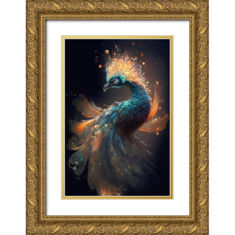 Proud Peacocks 24 Gold Ornate Wood Framed Art Print with Double Matting by Heere, Ray