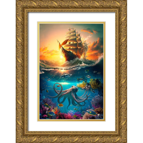 The Flying Dutchman 2 Gold Ornate Wood Framed Art Print with Double Matting by Heere, Ray