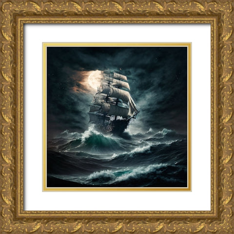 The Flying Dutchman 13 Gold Ornate Wood Framed Art Print with Double Matting by Heere, Ray