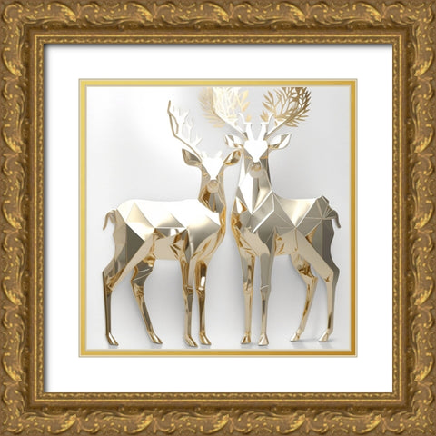 Metallic Majesty 13 Gold Ornate Wood Framed Art Print with Double Matting by Heere, Ray