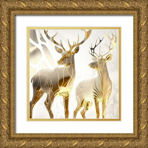 Metallic Majesty 14 Gold Ornate Wood Framed Art Print with Double Matting by Heere, Ray