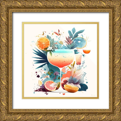 Mid Century Cocktails And Drinks 18 Gold Ornate Wood Framed Art Print with Double Matting by Heere, Ray
