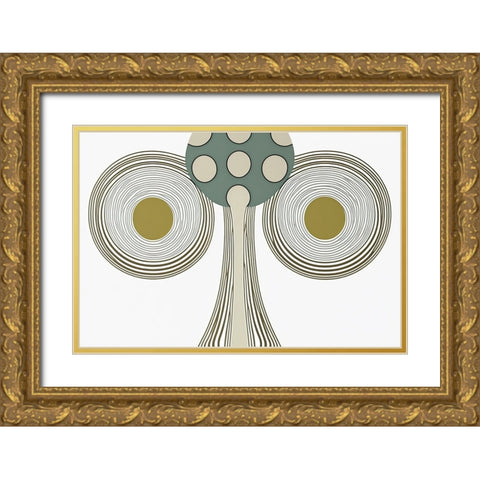 Mid Century Tree Of Life 2 Gold Ornate Wood Framed Art Print with Double Matting by Heere, Ray