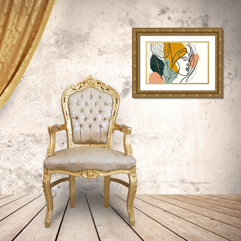 Botanical Minimalism Portraits 1 Gold Ornate Wood Framed Art Print with Double Matting by Heere, Ray