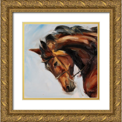 Charging On Gold Ornate Wood Framed Art Print with Double Matting by Gould, Renee