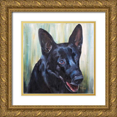 Dog 2-18 Gold Ornate Wood Framed Art Print with Double Matting by Gould, Renee