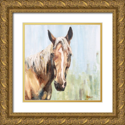 Horse 1-6 Gold Ornate Wood Framed Art Print with Double Matting by Gould, Renee