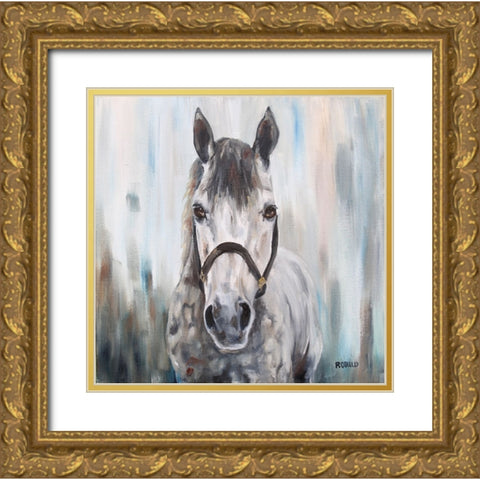 Horse 2-12 Gold Ornate Wood Framed Art Print with Double Matting by Gould, Renee