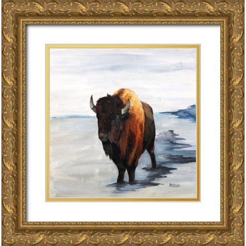 Iceman Gold Ornate Wood Framed Art Print with Double Matting by Gould, Renee