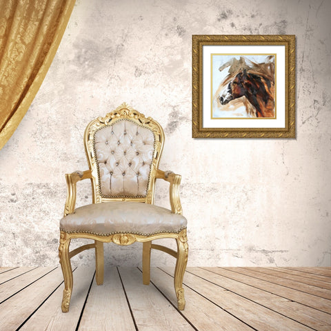 Lead Mare Gold Ornate Wood Framed Art Print with Double Matting by Gould, Renee