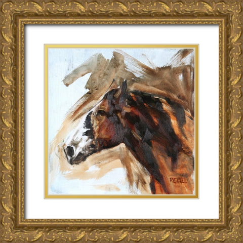 Lead Mare Gold Ornate Wood Framed Art Print with Double Matting by Gould, Renee