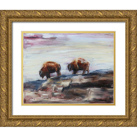 On The Edge Gold Ornate Wood Framed Art Print with Double Matting by Gould, Renee