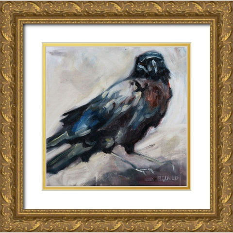 Raven Gold Ornate Wood Framed Art Print with Double Matting by Gould, Renee
