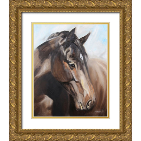 Smoldering Gold Ornate Wood Framed Art Print with Double Matting by Gould, Renee