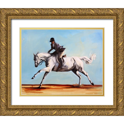 Stretching Out Gold Ornate Wood Framed Art Print with Double Matting by Gould, Renee
