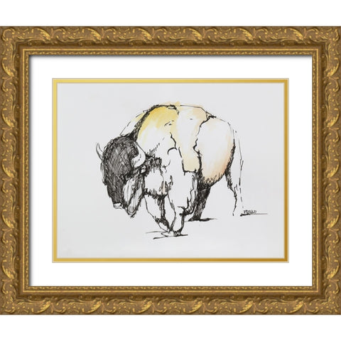 Struttin Gold Ornate Wood Framed Art Print with Double Matting by Gould, Renee