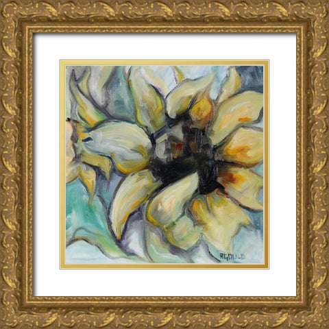 Sunflower 8 Gold Ornate Wood Framed Art Print with Double Matting by Gould, Renee
