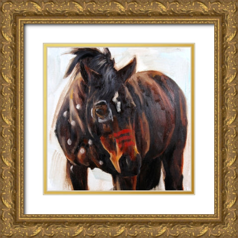 Wavering Gold Ornate Wood Framed Art Print with Double Matting by Gould, Renee