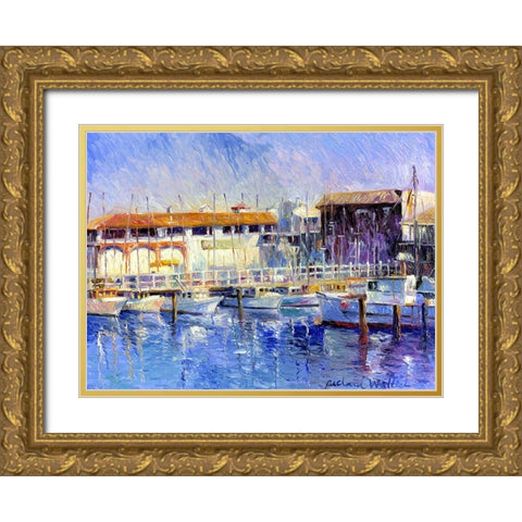 Fishermans Wharf Gold Ornate Wood Framed Art Print with Double Matting by Wallich, Richard