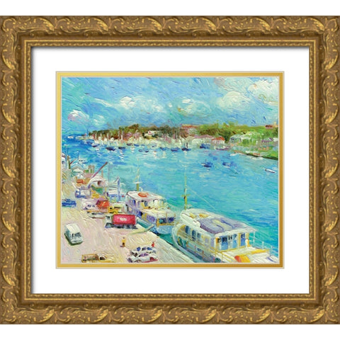 Bahamas Gold Ornate Wood Framed Art Print with Double Matting by Wallich, Richard