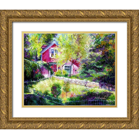 B And B 3 Gold Ornate Wood Framed Art Print with Double Matting by Wallich, Richard