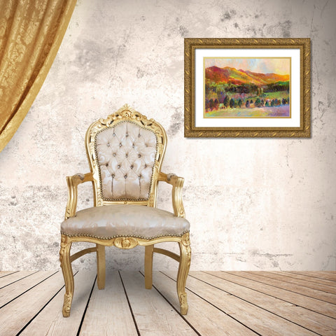 Colorado Sunset Gold Ornate Wood Framed Art Print with Double Matting by Wallich, Richard