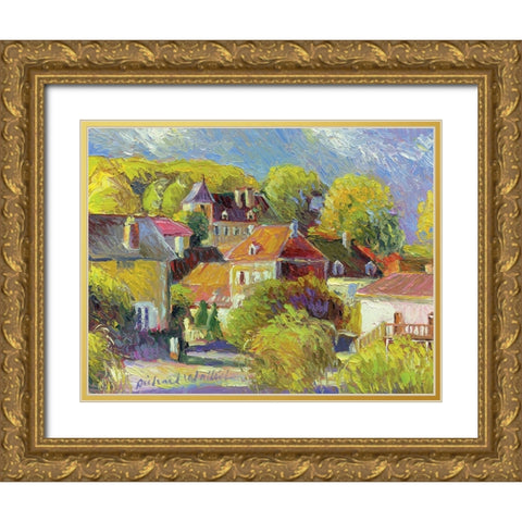 France 2 Gold Ornate Wood Framed Art Print with Double Matting by Wallich, Richard