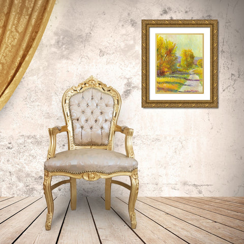 Golden Summer Gold Ornate Wood Framed Art Print with Double Matting by Wallich, Richard