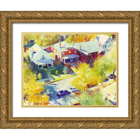 Downing Street Gold Ornate Wood Framed Art Print with Double Matting by Wallich, Richard