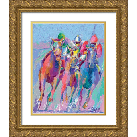 Horse Race 2 Gold Ornate Wood Framed Art Print with Double Matting by Wallich, Richard