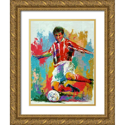 Soccer Gold Ornate Wood Framed Art Print with Double Matting by Wallich, Richard