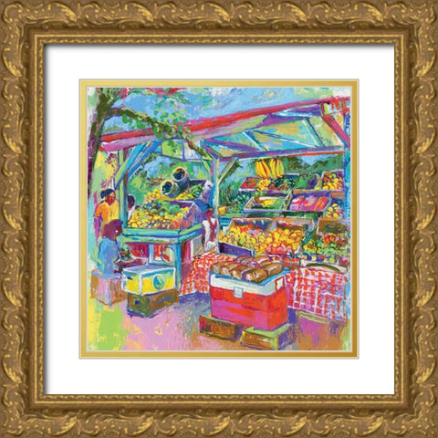Fruit Market Gold Ornate Wood Framed Art Print with Double Matting by Wallich, Richard